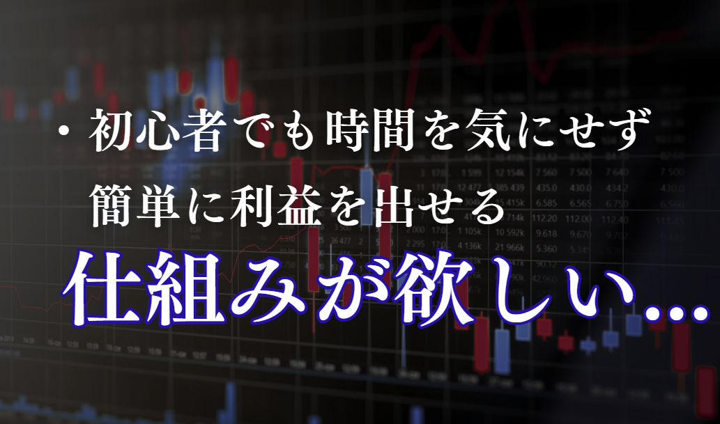 初心者でも時間を気にせず簡単に利益を出せる仕組みが欲しい...